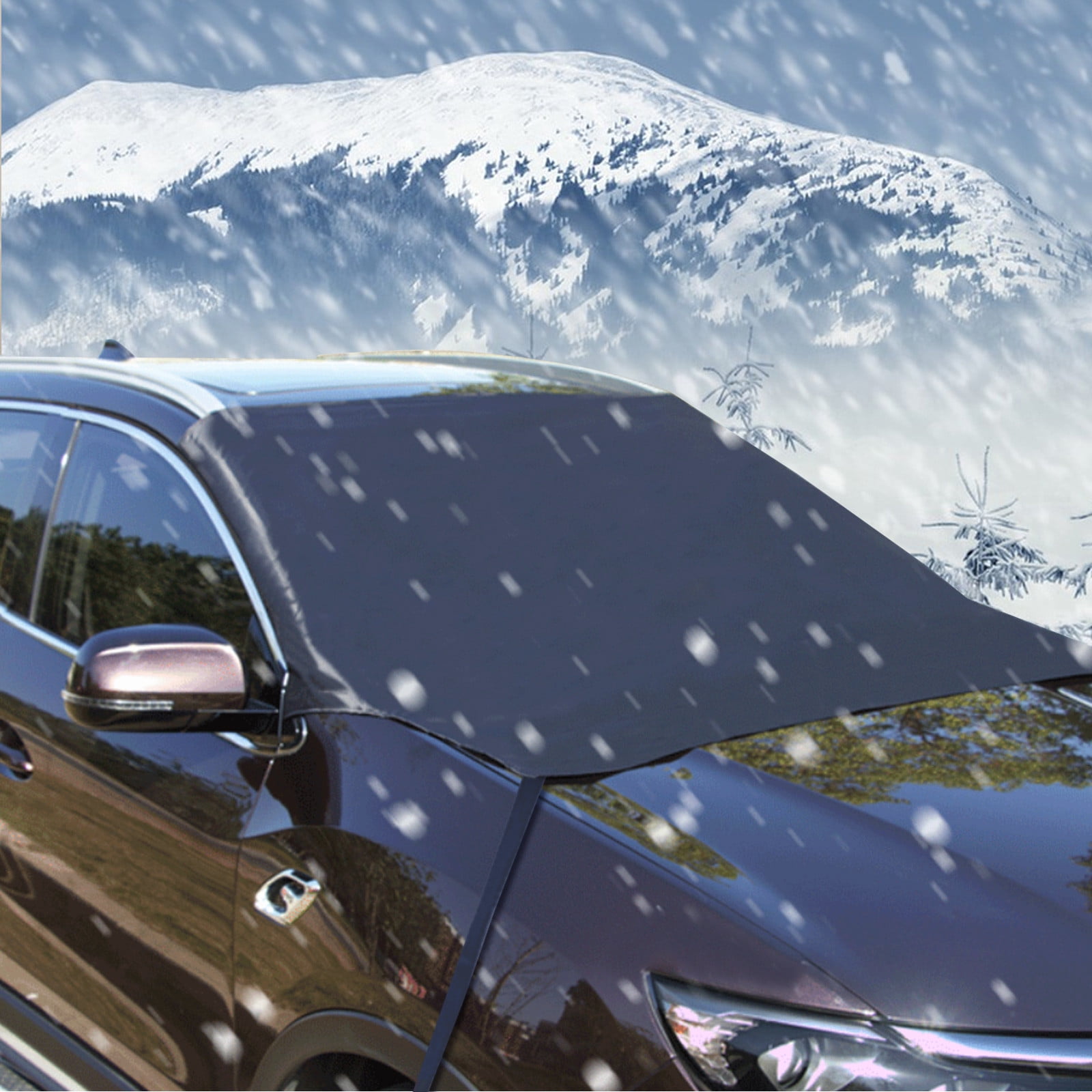 Ckraxd Car Front Snow Shield, Windshield Snow Proof Frost Proof and Windproof Car Clothing with