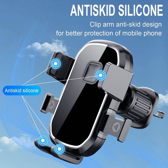 Ckraxd Car Phone Holder Vent Mount Adjustable ABS Multi-Function Bracket for Dashboard Navigation and Charging Compatible with 4-7 Inch Phones