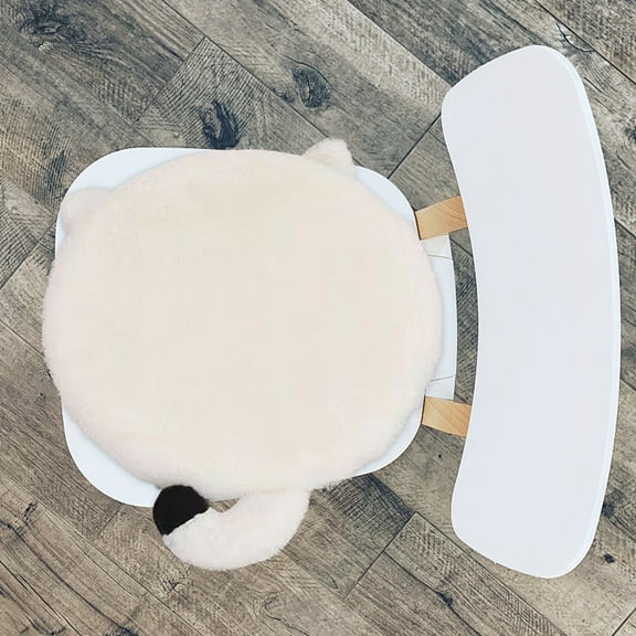 Ckraxd Cat-Shaped Memory Foam Chair Cushion, Soft Microfiber Seat Pad with Ties, Non-Slip for Dining Room, Living Room, Office Use