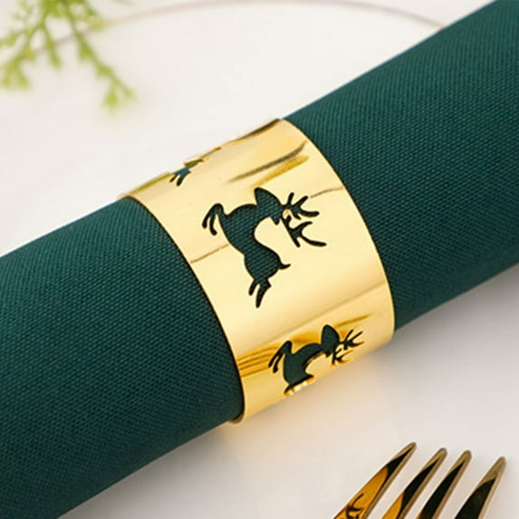 Ckraxd Christmas Napkin Ring Metal Holder Snowflake Design Set of 2 for Festive Table Decoration Dinner Party Wedding Decor