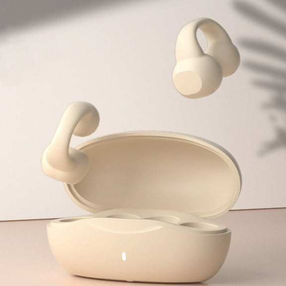 Ckraxd Clip-On Ear Bluetooth Headset 9D Stereo Surround Sound Bluetooth Headset