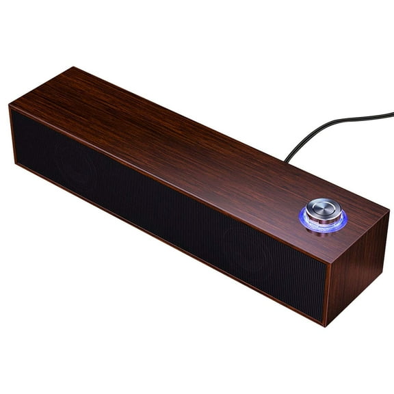 Ckraxd Desktop Bluetooth Speaker Wired Wooden Sound System Multimedia Audio Device for Music, Movies, and Gaming - Stylish Design and Compact Size