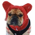 Ckraxd Dog Hooded Warm Hat Winter Pet Hat Adjustable Wool Ear Hooded