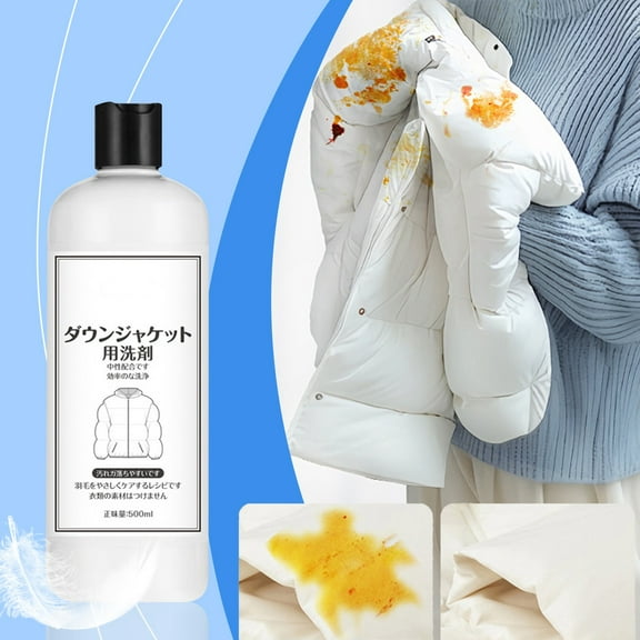 Ckraxd Down Jacket Detergent Wash Liquid 500ml, Gentle Cleaning Solution for Down Clothing, Eco-Friendly and Safe Stain Remover for Washing