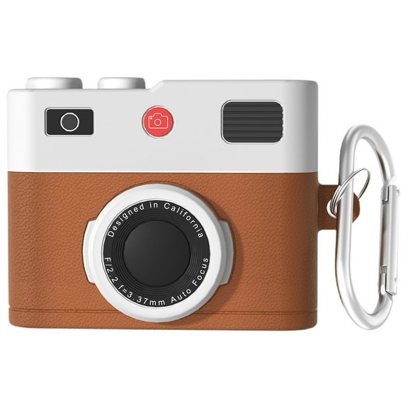 Ckraxd Cute Camera Earphone Protective Case Silicone Cover for Pro 4 Bluetooth Headphones, Soft Durable Design with Carabiner, Gift Idea