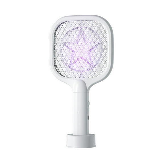 Ckraxd Electric Fly Swatter 3000V Bug Zapper Racket Dual Modes Mosquito Killer with Purple Mosquito Light Rechargeable for Indoor Home Office Backyard Patio Camping