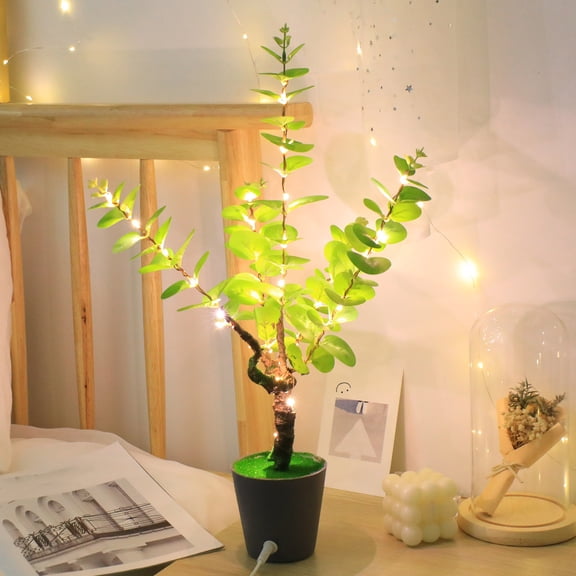 Ckraxd Flexible LED Twig Lights, Green Plastic Plant Lamp with USB Power, 30LED Tree Decoration for Home and Festivals