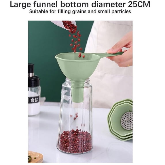 Ckraxd Four In One Multifunctional Funnel Set - Plastic, Oil Leakage, Filter, Detachable Mesh, Easy Clean, Food Grade, Kitchen Use