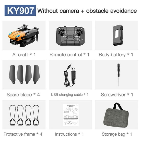 Ckraxd KY907 Mini Folding Drone Remote Control Quadcopter with Obstacle Avoidance, 18 Min Flight Time, USB Charging, Ideal for Hobbyists