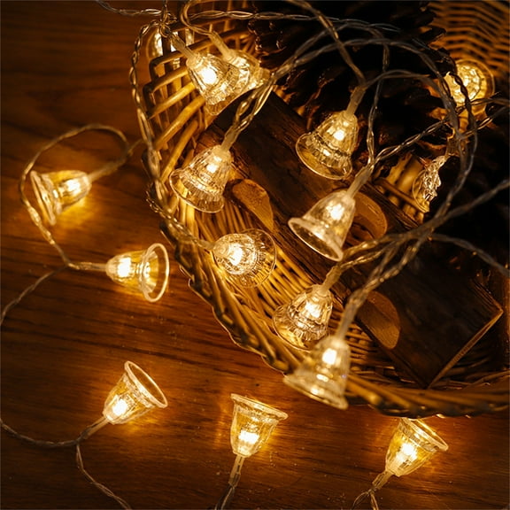 Ckraxd LED Wind Chime String Lights - Flashing Festival Lights for Window Decoration, Battery Operated, 20 Warm White Lights, Ideal for Parties & Home Decor