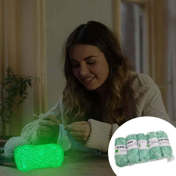 Ckraxd Luminous Yarn - Glow in the Dark Hand-Woven DIY Fiber Arts - 53m Polyester Craft Yarn, Soft & Durable for Night Projects, Multiple Colors Available