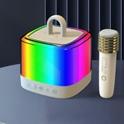 Ckraxd Mic Karaoke Machine for Adults and Kid Subwoofer Portable Bluetooth Speaker System with 1 Wireless Microphone Music Player