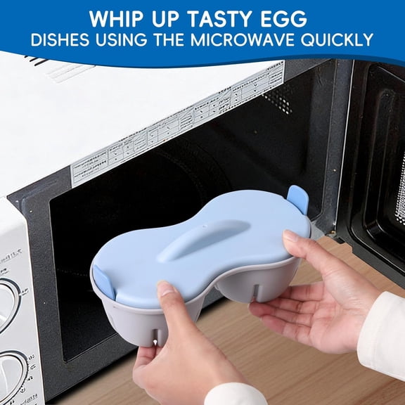 Ckraxd Microwave Egg Poacher, 2 Egg Capacity Microwave Cooker, Poached Egg Maker, Non-Stick Egg Cooking Tool, Quick Poached Egg Preparation, Dishwasher Safe Egg Cooker