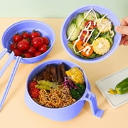 Ckraxd Microwave Ramen Bowl Set with Strainer, Lid & Handle - Dishwasher Safe, Portable Cookware for Ramen, Noodles, Pasta - 6 Piece Kit