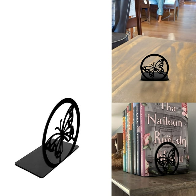 Ckraxd Modern Geometric Metal Bookends, Abstract Design Book Stoppers for Shelves, Decorative Book Holders for Office & Home