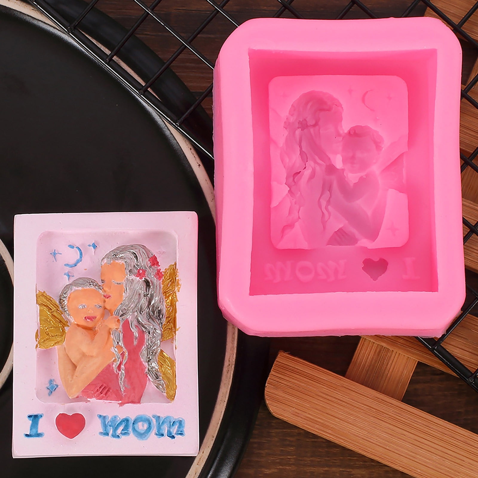 Ckraxd Mother's Day Fudge Cake Child Shape Baking Tool Angel Baby