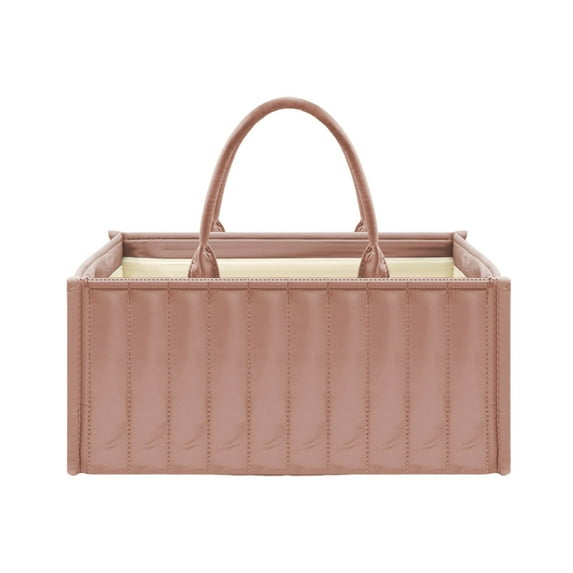 Ckraxd Multifunctional Diaper Organizer Basket Portable Storage Bag Waterproof with Dividers and Handle for Travel and Home Use