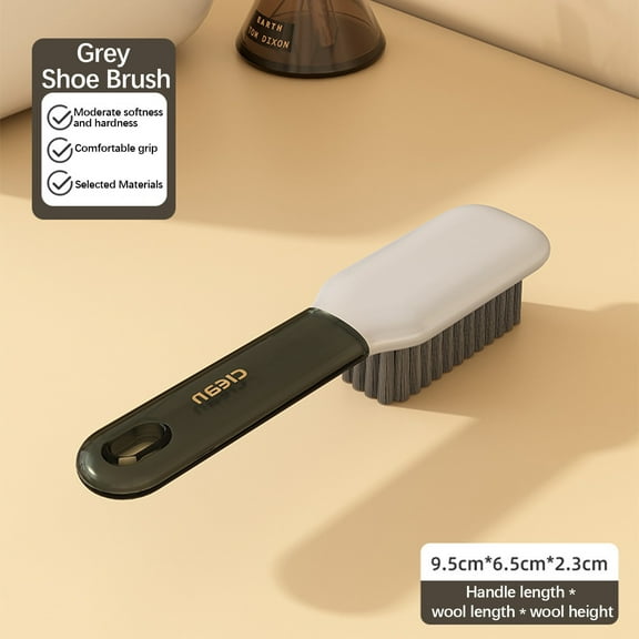 Ckraxd Multifunctional Long-Handled Shoe Brush for Suede, Nubuck, and Leather Cleaning - Ideal for Travel and Home Use on Shoes, Clothes, and Furniture