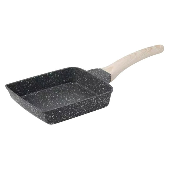 Ckraxd Non-Stick Frying Pan Square Steak Pan Maifan Stone Breakfast Pan for Healthy Cooking Easy Clean with Quick Heat Conduction
