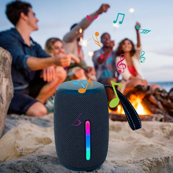 Ckraxd Portable Bluetooth Speaker with LED Light: Long Battery Life, 5W HiFi Sound, Waterproof, Deep Bass - Ideal for Outdoors & Travel