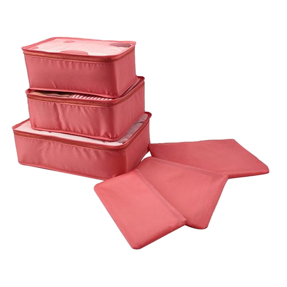 Ckraxd Portable Travel Packing Set 6-Piece Luggage Storage Bags Clothes Organization Travel Accessories Foldable Storage Solution