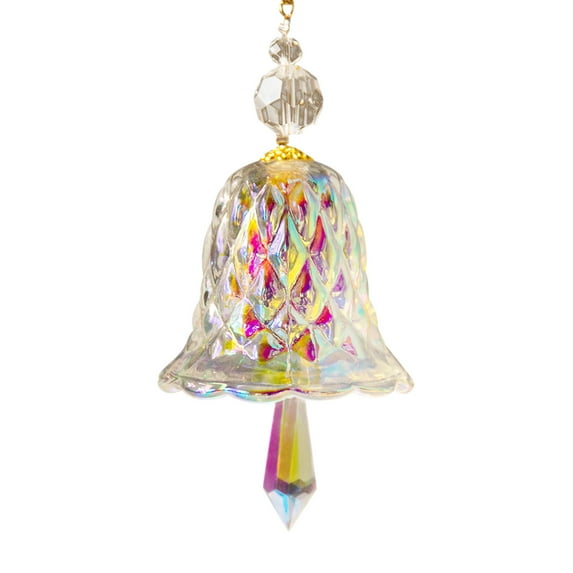 Ckraxd Rainbow Crystal Wind Chime Hanging Ornament 115mm Suncatcher for Home Decor, Wedding, Garden, Office - Multi-Purpose Colorful Decoration