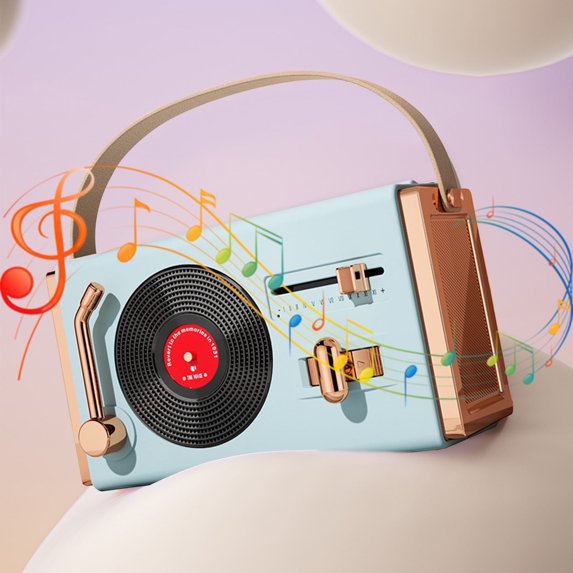 Ckraxd Retro Bluetooth Stereo Portable Outdoor Home Stereo Classical Portable Plug-in U Disk Stereo