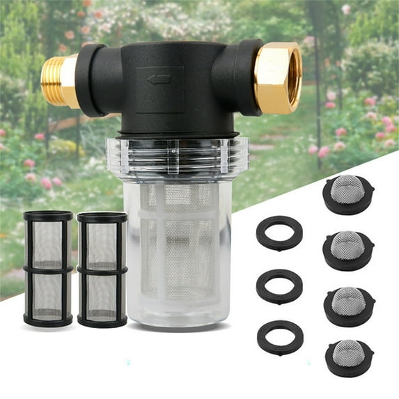Ckraxd Sediment Filter Attachment for Garden Hose Pressure Washer, 3/4 Inch Inlet, Filters Water Sediments for Clean Outdoor Use