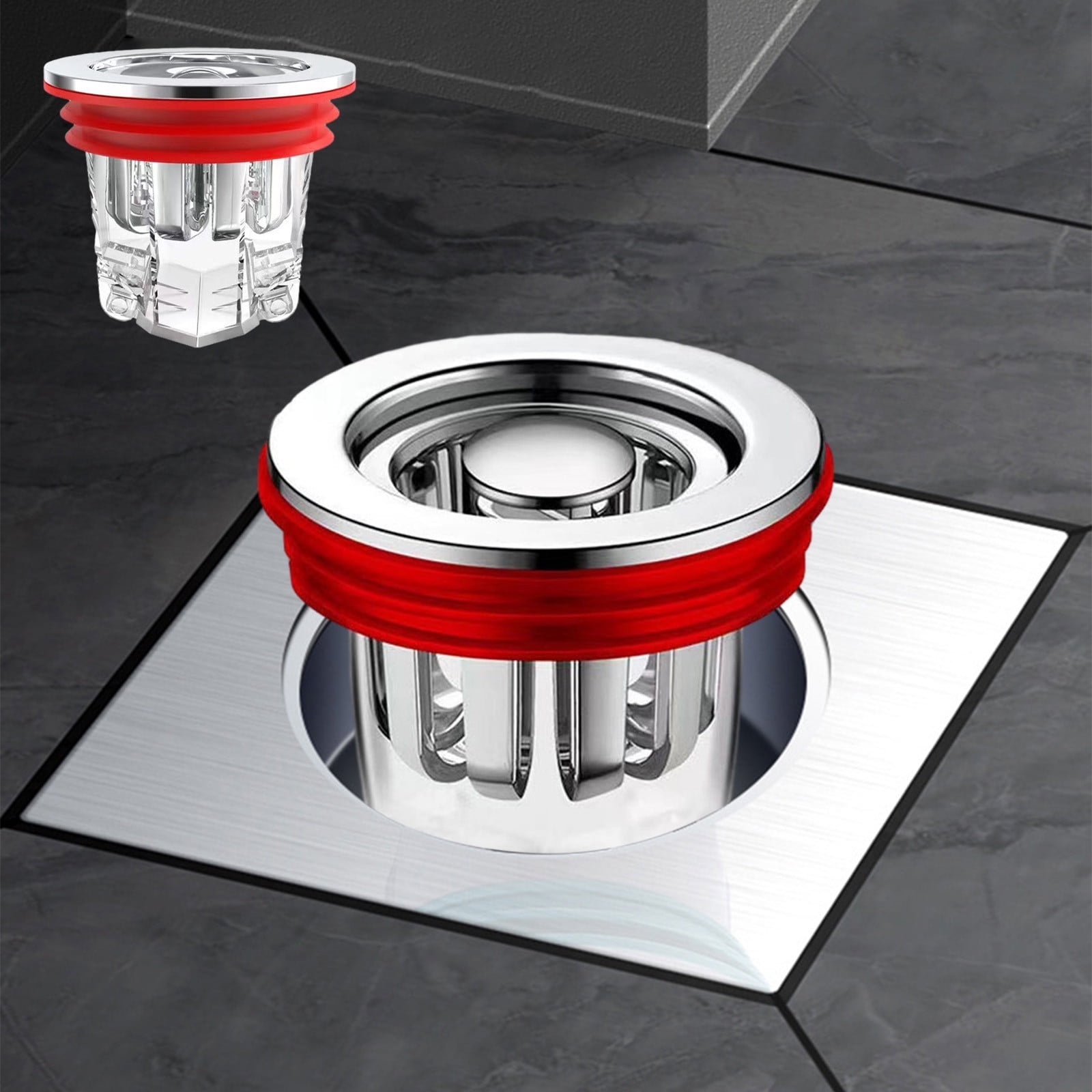 Ckraxd Shower Drain Backflow Preventer and Floor Unclogger Kit One