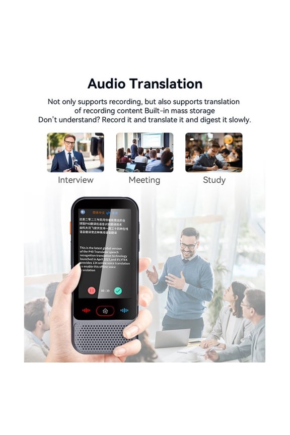 Smart Translator featuring 3.1-inch IPS Display with High Definition, WIFI and Bluetooth Connectivity