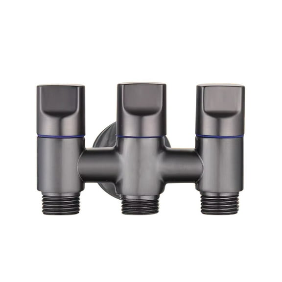 Ckraxd Stainless Steel Three Outlet Angle Valve Faucet Set - Rust-Proof, Leak-Proof, Compact Design for Home Water Control