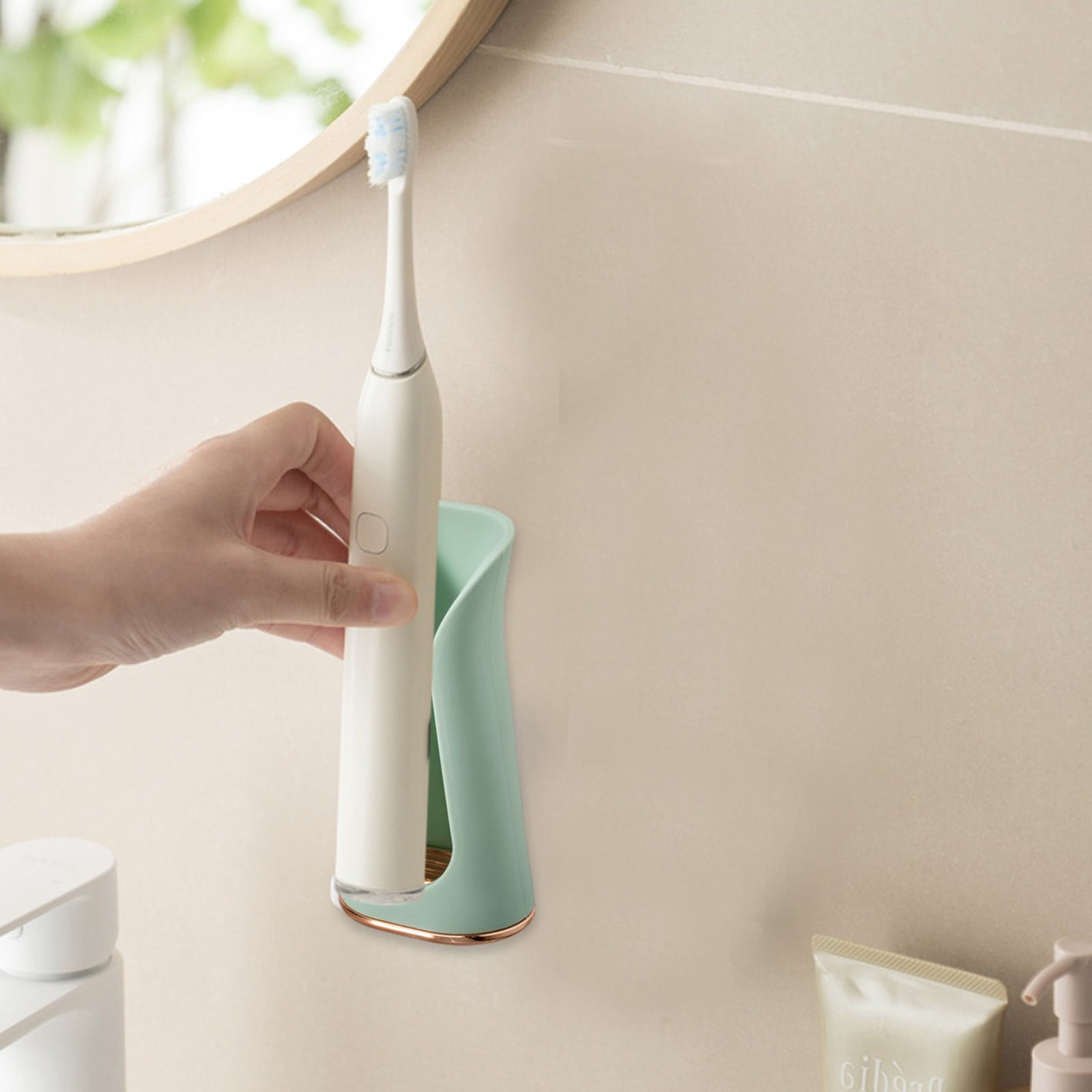 Ckraxd Stylish WallMounted Electric Toothbrush Holder with GoldPlated