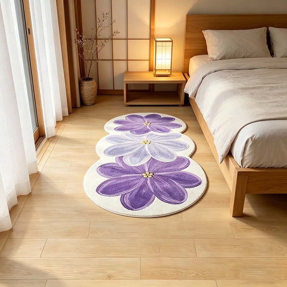 Ckraxd Super Soft Flower Bedroom Carpet, Cozy Living Room Blanket, Versatile Floor Mat, Non-Slip Area Rug, Ideal for Home Office, Dining Room, and More