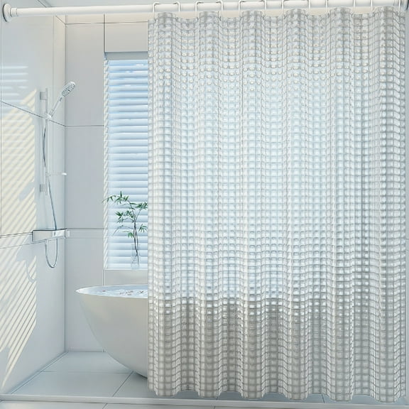 Ckraxd Thickened Transparent Shower Curtain Waterproof Plastic Bathroom Partition Door Window Curtain with Hooks, 150x200cm/180x200cm