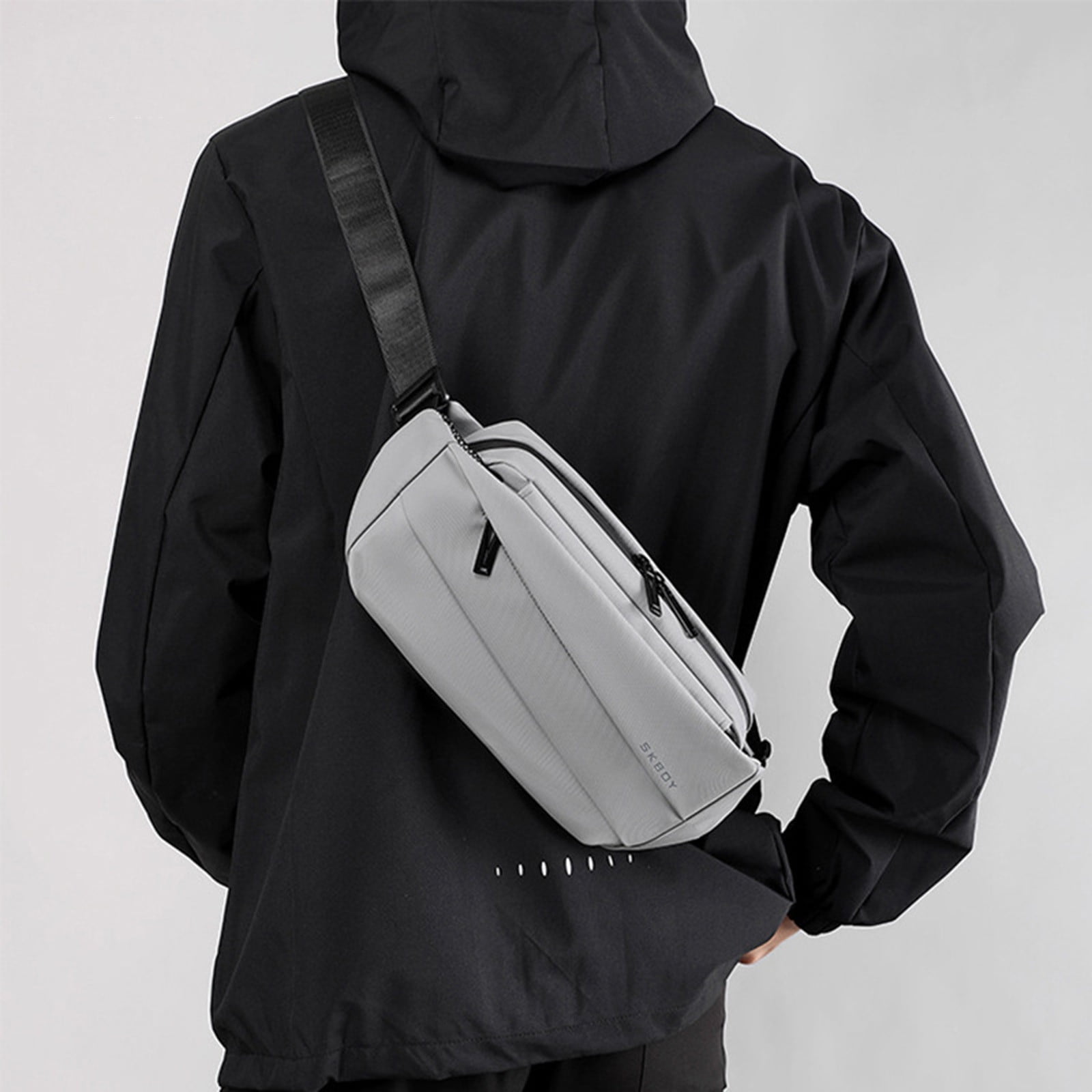 Ckraxd Trendy Small Satchel Couple Casual Sports Bag Men's Chest Bag