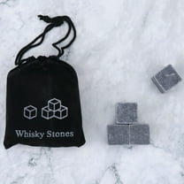 Ckraxd Whiskey Stones Set - Reusable Chilling Rocks for Drinks - Natural Chilling Stones With Velvet Pouch - Ideal for Whiskey, Cocktails, and Beverages