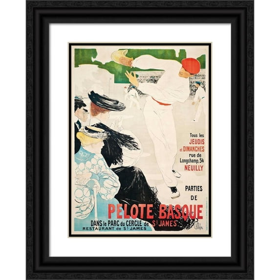 Clémentine Hélène Dufau 14x18 Black Ornate Wood Framed Double Matted Museum Art Print Titled - Basque Ball (C.1903)