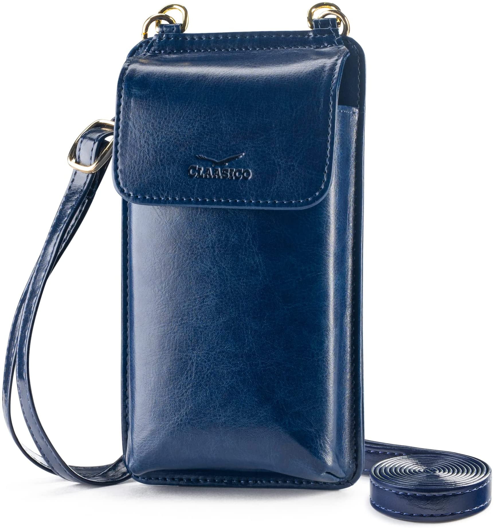 Claasico Magnetic Wallet Cell Phone Case for iPhone, Blue