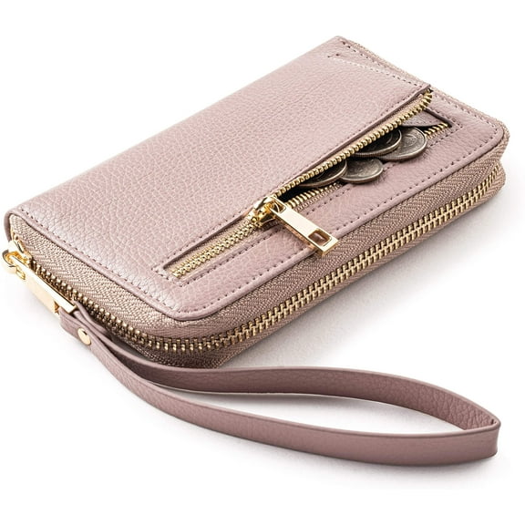 Claasico Women's Slim Wristlet Wallet | RFID Block, 6 Credit Card, Money & Receipt Organizer