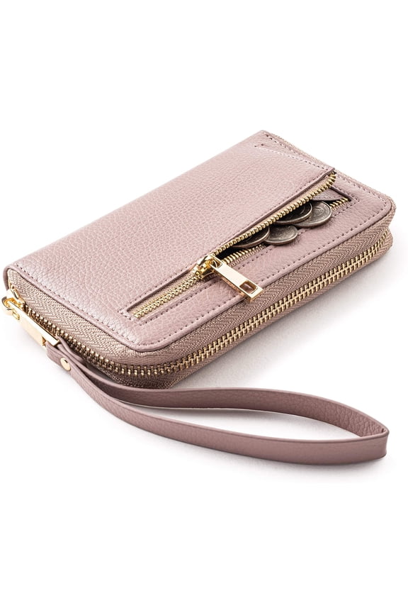 Women's Slim Wristlet Wallet | RFID Block, 6 Credit Card, Money & Receipt Organizer