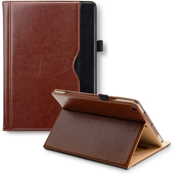 Claasico iPad 9.7 Case 2018/2017 (5th/6th Generation) iPad Case - Stand Folio Cover Case for Apple i Pad 9.7 inch, Premium PU Leather Business Slim Folding, Coffee