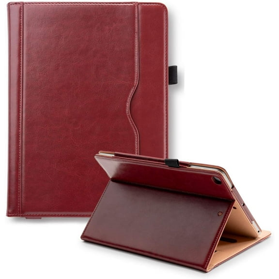 Claasico iPad 9.7 Case 2018/2017 (5th/6th Generation) iPad Case - Stand Folio Cover Case for Apple iPad 9.7 inch, Premium PU Leather Business Slim Folding, Maroon
