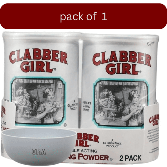 Clabber Girl Baking Powder, 22 oz., 2 pk. with bowl by OMA