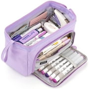 Clackibukvyz Pencil Pouch, Large Capacity Pencil Case for Teenagers, Girls, Boys (Purple)