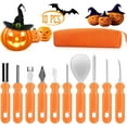 thumbnail image 1 of Clackibukvyz Pumpkin Carving Kit, Halloween Professional Pumpkin Cutting Supplies Tools with Carrying Bag, 10 Pcs, 1 of 8