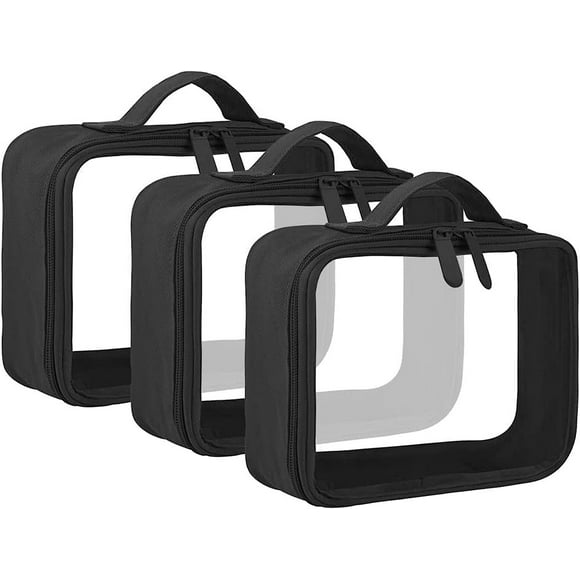 Travel Toiletry Bag with Handle Strap, Clear Bags for Women, 3 Pcs