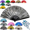 thumbnail image 1 of Clacking Fans for Line Dancing, Boots on the Ground fan, Large Folding Hand Rave Fan, Iridescent Clack Handheld Fan, Holographic Laser Colors Hand Fan for Line Dancing, Disco Party, Home, 1 of 8