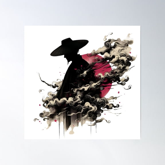 Clad Man In Noir Style Poster Wall Art, Modern Wall Decor For Living Room Bedroom, 16X16 UNFRAMED
