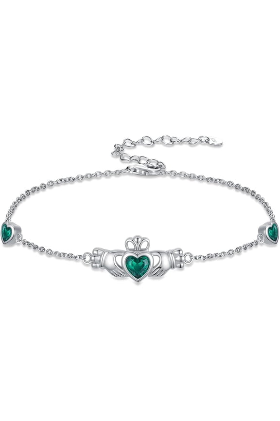 Claddagh Bracelet/Anklets for Women 925 Sterling Silver Luck Scottish Jewelry Irish Gift for Women