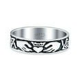 thumbnail image 1 of Claddagh Celtic Oxidized Band Solid 925 Sterling Silver Thumb Ring Size 9, 1 of 5